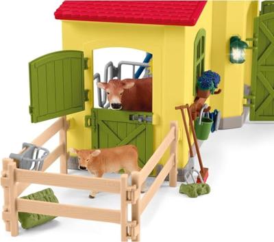 Schleich Farm World - Grote stal, geel speelfiguur - thumbnail