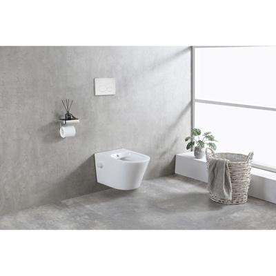 Wiesbaden Vesta Wandcloset Rimless met Bidetkraan - Warm/Koud Water - Glans Wit