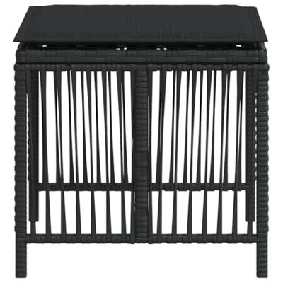 Tuinkrukken 4 st met kussens 41x41x36 cm poly rattan zwart