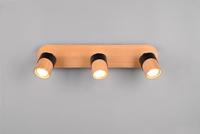 Trio Plafondlamp hout met zwartAruni 3-lichts - 801100332 - thumbnail