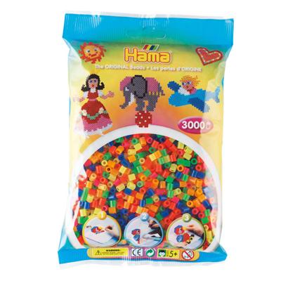 Hama strijkkralen 3000 stuks neon Hama strijkkralen 3000 stuks neon