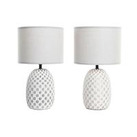 Bureaulamp DKD Home Decor Koper Wit Keramiek 220 V 40 W (24 x 24 x 40 cm) (2 Stuks) - thumbnail