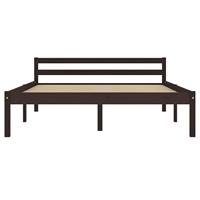 Bedframe massief grenenhout donkerbruin 140x200 cm - thumbnail