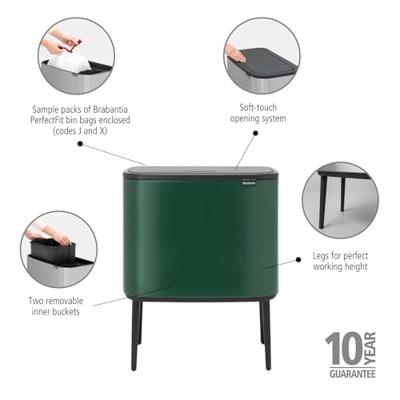 Brabantia Bo touch bin 2x30 liter mineral concrete grey - thumbnail