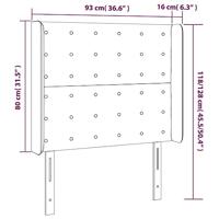 Hoofdbord met randen 93x16x118/128 cm kunstleer zwart - thumbnail