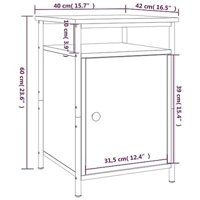 Nachtkastjes 2 st 40x42x60 cm bewerkt hout bruin eikenkleur