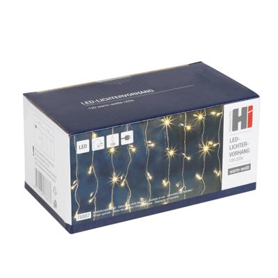 HI LED Lichtgordijn - Lichtnet - 120LEDs - Voor buiten - Warm wit