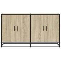 Dressoir 134x35x76 cm bewerkt hout sonoma eikenkleurig - thumbnail