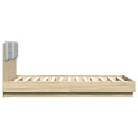 Bedframe met hoofdeinde bewerkt hout sonoma eiken 135x190 cm - thumbnail