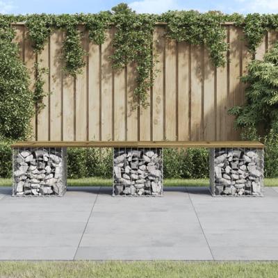 Tuinbank schanskorfontwerp 203x44x42 cm gempregneerd hout Tuinbank schanskorfontwerp 203x44x42 cm gempregneerd hout