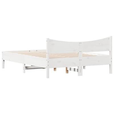 Bedframe zonder matras massief grenenhout wit 120x190 cm