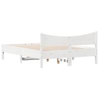 Bedframe zonder matras massief grenenhout wit 120x190 cm - thumbnail