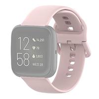 Fitbit Versa 1 / 2 & Lite siliconen sportbandje met gespsluiting - Roze - Maat: Small - thumbnail