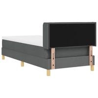 Boxspringbed met Matras in Donkergrijs, 100 x 200 cm, Stof - thumbnail