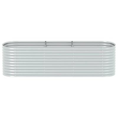 Plantenbak verhoogd 320x80x81 cm gegalvaniseerd staal zilver - thumbnail