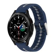 Dot Pattern bandje - Donkerblauw - Samsung Galaxy Watch 4 Classic - 42mm & 46mm Dot Pattern bandje - Donkerblauw - Samsung Galaxy Watch 4 Classic - 42mm & 46mm