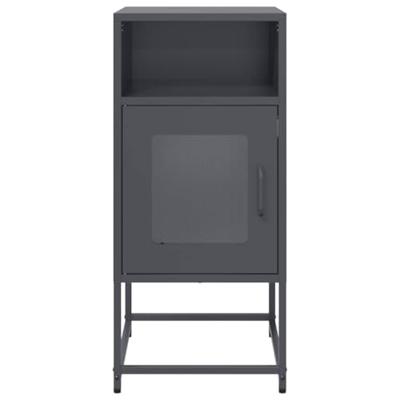 Nachtkastje 36x39x78 cm koudgewalst staal antracietkleurig