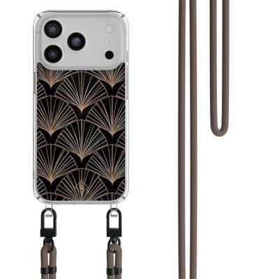 iPhone 17 Pro hoesje met donkerbruin koord - Deco Glam