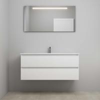 On-Line Badkamermeubelset - 120 cm - Voorgemonteerd - Porseleinen Wastafel - 1 Kraangat - Spiegel met LED-Verlichting - Hoogglans Wit - thumbnail