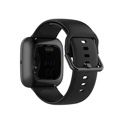 Fitbit Versa 1 / 2 & Lite siliconen sportbandje met gespsluiting - Zwart - Maat: Small Fitbit Versa 1 / 2 & Lite siliconen sportbandje met gespsluiting - Zwart - Maat: Small