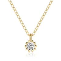 Elenza Goudkleurige Ketting met Heldere Zirkonia in 925 Sterling Zilver - thumbnail