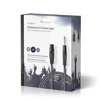 Ongebalanceerde XLR-Audiokabel | XLR 3-pins female - 6,35 mm male | 10 m | Grijs - thumbnail