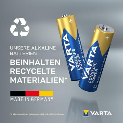 Varta batterij Longlife Power AA, blister van 8 + 4