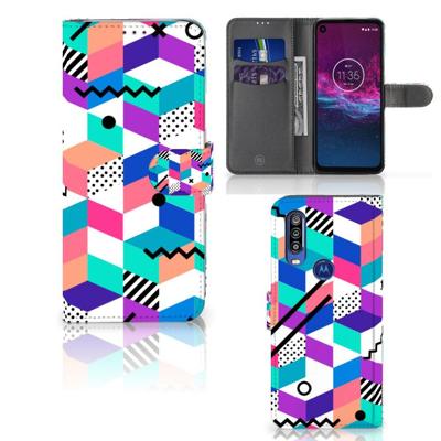 Motorola One Action | Book Case | Blokken Kleurrijk