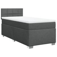 Boxspring met matras stof donkergrijs 90x190 cm - thumbnail