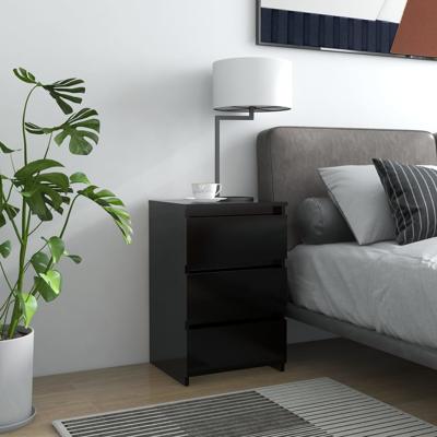 VidaXL Nachtkastje 40x35x62,5 cm bewerkt hout zwart