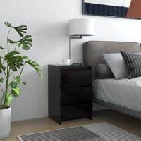 VidaXL Nachtkastje 40x35x62,5 cm bewerkt hout zwart - thumbnail