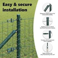 VidaXL Afrasteringspaal 7 pcs groen staal - thumbnail