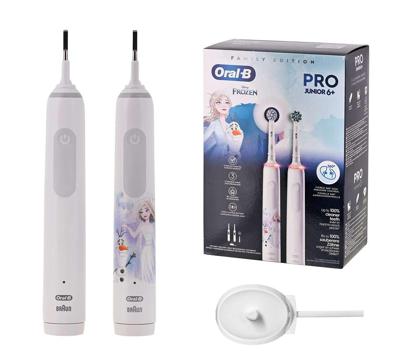 Oral-B Pro 3 3000 White + Oral-B Junior Frozen 6+ Set roterende tandenborstels