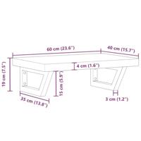 Badkamer wandschap staal en massief beukenhout - thumbnail