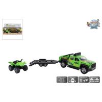 Kids Globe terreinwagen met trailer+quad - thumbnail