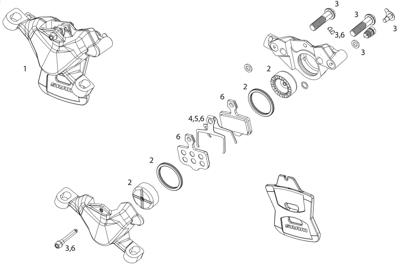 SRAM schijfrem "level bronze stealth" disc brake level bronze stealt.rear 2000mm