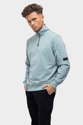 Malelions Pocket Quarter Zip Sweater Heren Lichtblauw - Maat XS - Kleur: Lichtblauw | Soccerfanshop Malelions Pocket Quarter Zip Sweater Heren Lichtblauw - Maat XS - Kleur: Lichtblauw | Soccerfanshop