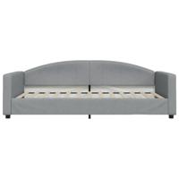 Slaapbank met onderschuifbed 100x200 cm stof lichtgrijs - thumbnail