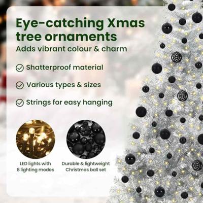 VidaXL Kunstmatig voorverlicht kerstboom met 300 led zilver 210 cm pet