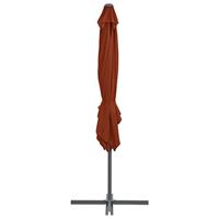 Zweefparasol met stalen paal 250x250 cm terracottakleurig - thumbnail