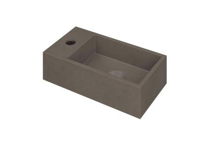 INK Versus Fontein Quartz Met Kraangat Links Beton 36x18x9cm INK Versus Fontein Quartz Met Kraangat Links Beton 36x18x9cm