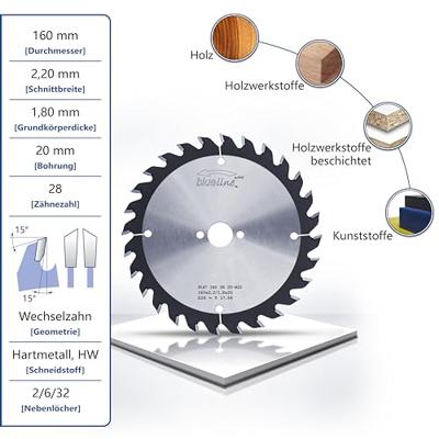 AKE Eurolaser zaagblad - 160 x 20 mm - 28 tands Wisseltand