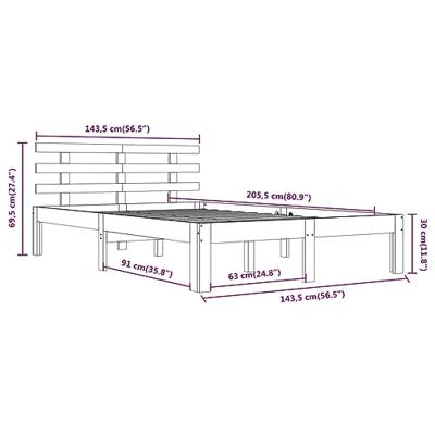 Bedframe massief hout wit 140x200 cm - thumbnail
