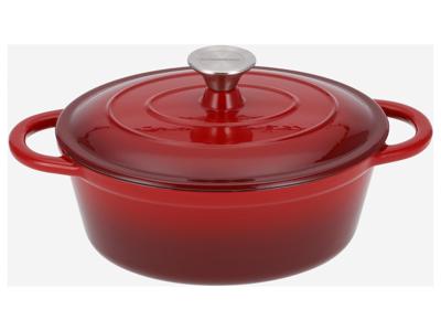 SILVERCREST Gietijzeren pan 25 cm 3 L (Rood)