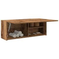 Badkamerwandkast 80x25x30 cm bewerkt hout oud houtkleurig - thumbnail