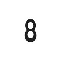 Huisnummer 8 roestvaststaal mat zwart - thumbnail