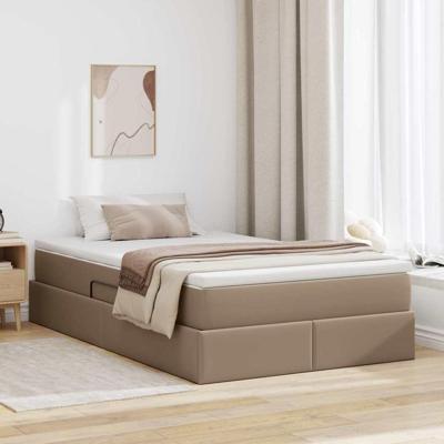 Opbergbed met matras Cappuccino 120 x 200 cm Nep Leer