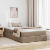 Opbergbed met matras Cappuccino 120 x 200 cm Nep Leer - thumbnail
