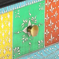 Wandtafel handgeschilderd 80x35x75 cm massief mangohout - thumbnail