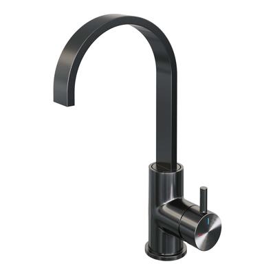 BRAUER Gunmetal Edition hoge opbouw wastafelmengkraan met draaibare platte uitloop model B gunmetal geborsteld PVD